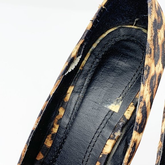 Leopard Print Platform Open Toe sz 9 - Picture 5 of 10